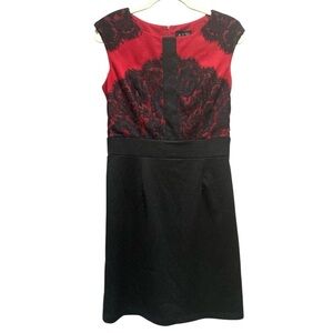 AUW NWT Black Red Mini Dress Unconventional Lace Sz S Whimsigoth Fairy Dark Goth
